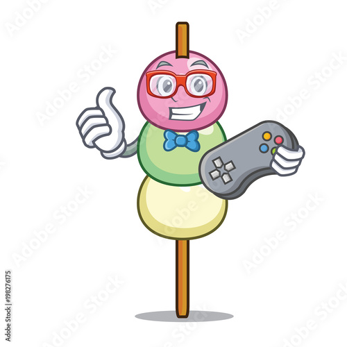 Gamer dango mascot cartoon style