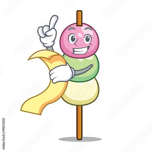 With menu dango mascot cartoon style