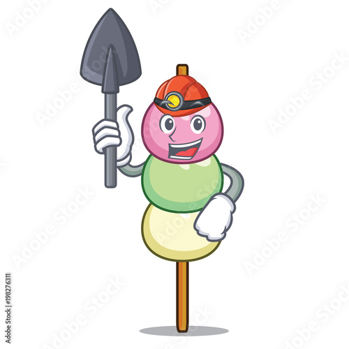 Miner dango mascot cartoon style