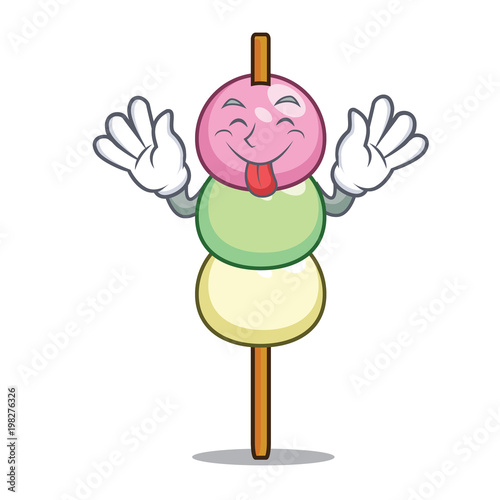 Tongue out dango mascot cartoon style