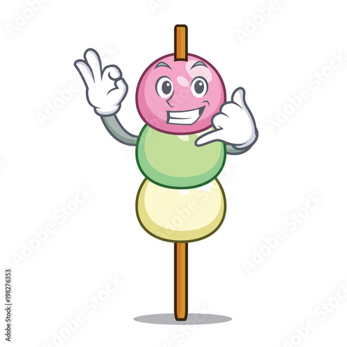 Call me dango mascot cartoon style