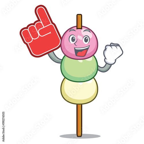 Foam finger dango mascot cartoon style