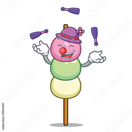 Juggling dango mascot cartoon style