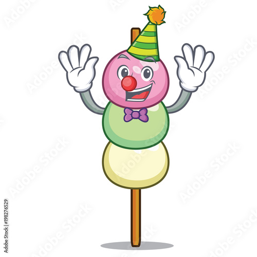 Clown dango mascot cartoon style