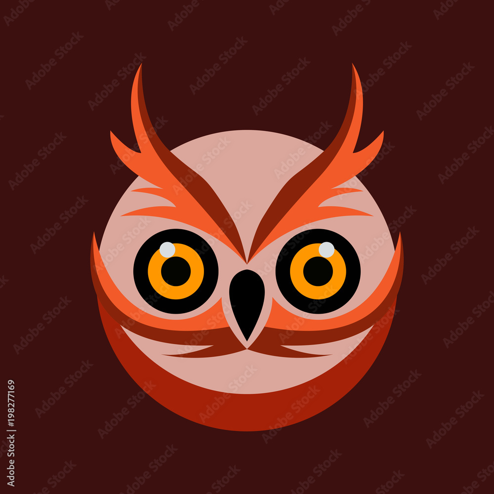  owl bird illustration logo template