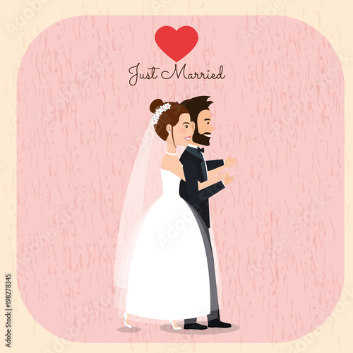 romantic picture of just married couple