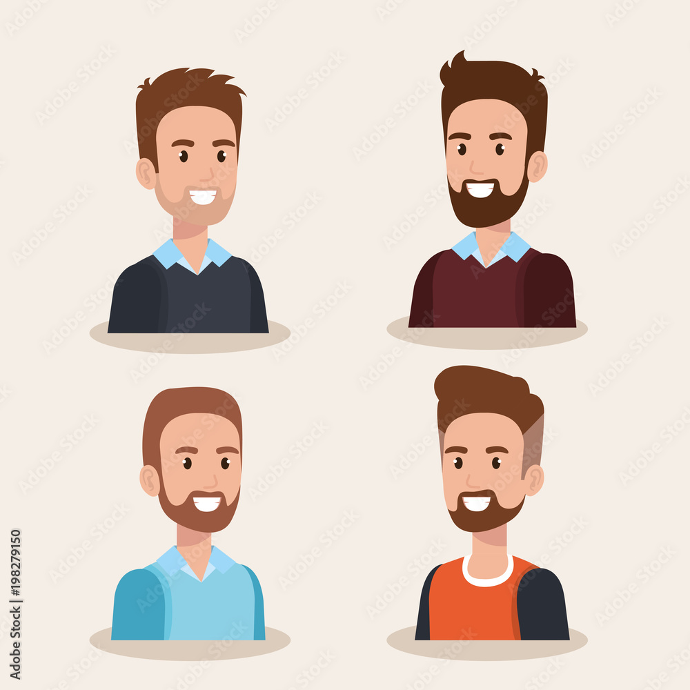 group of men avatars characters