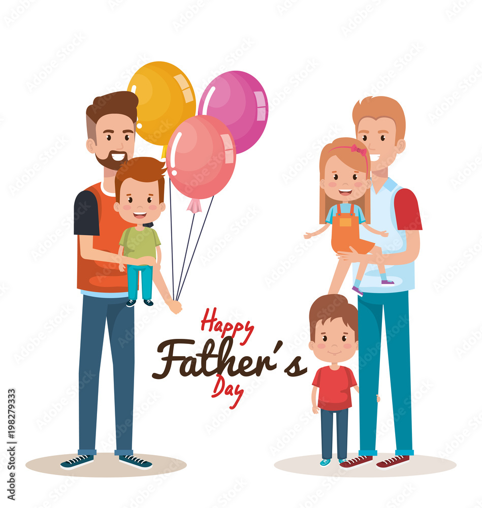 happy fathers day characters with balloons air happy fathers day characters with balloons air