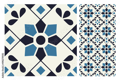 vintage tiles patterns antique seamless design in Vector illustration