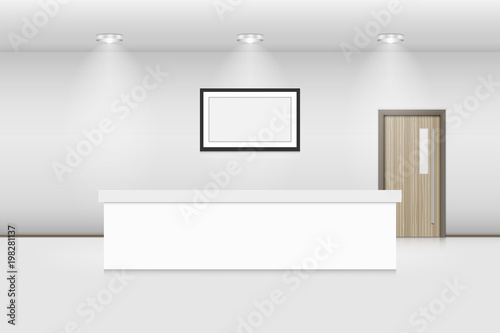 Reception counter and interior decorative, Vector, Illustration