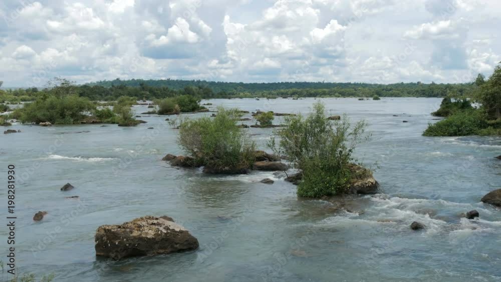 Panoramic view of the river in the Iguazu National Park in Argentina. Panoramic view of the river in the Iguazu National Park in Argentina.