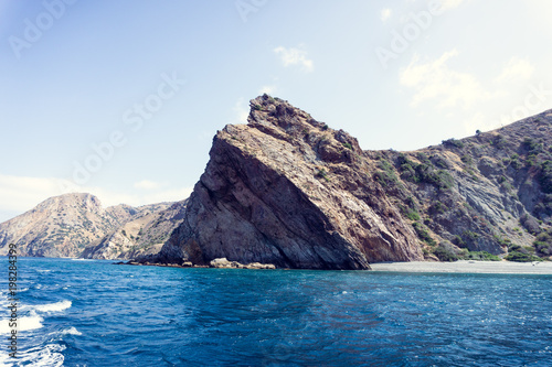 Sailing Past Cliffs off of the Catalina Coastline