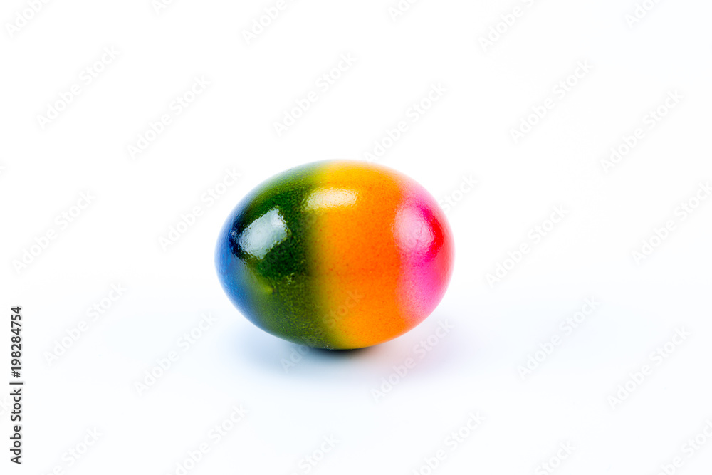 Colorful hand painted easter egg with white background Colorful hand painted easter egg with white background