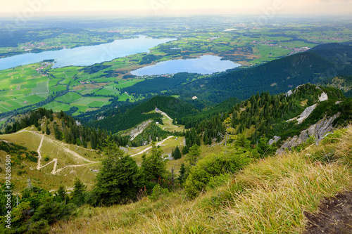 Picturesque views from the Tegelberg mountain, a part of Ammergau Alps, located nead Fussen town © MNStudio