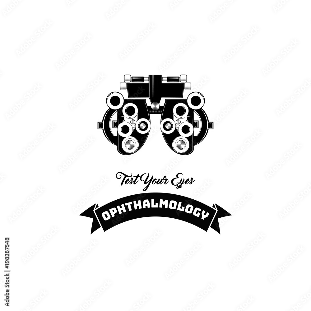 Obraz premium Optical device. Vision testing. Phoropter. Eye Checkup Machine. Vector.