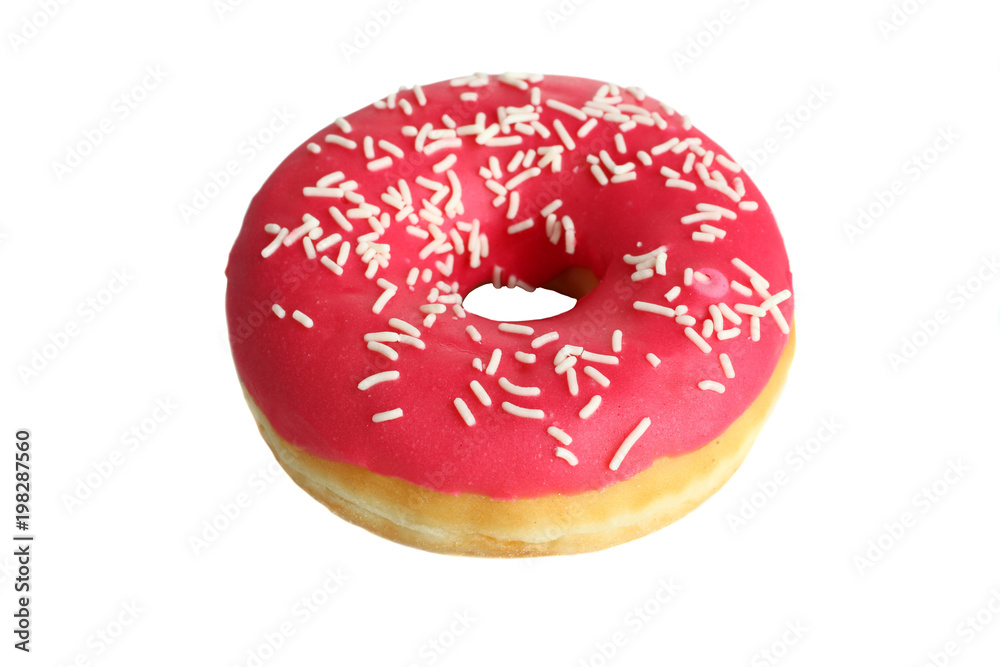 donut with a pink icing donut with a pink icing