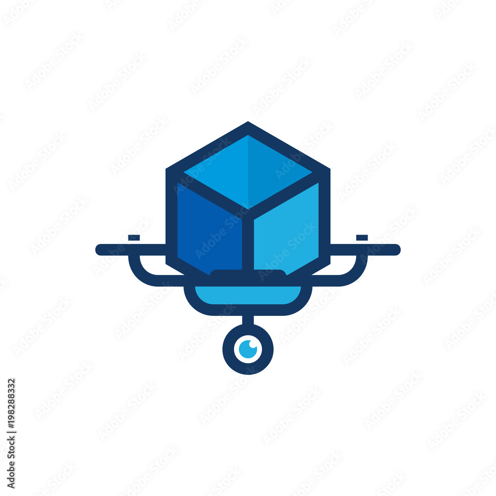 Box Drone Logo Icon Design Box Drone Logo Icon Design