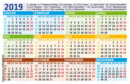Taschenkalender 2019