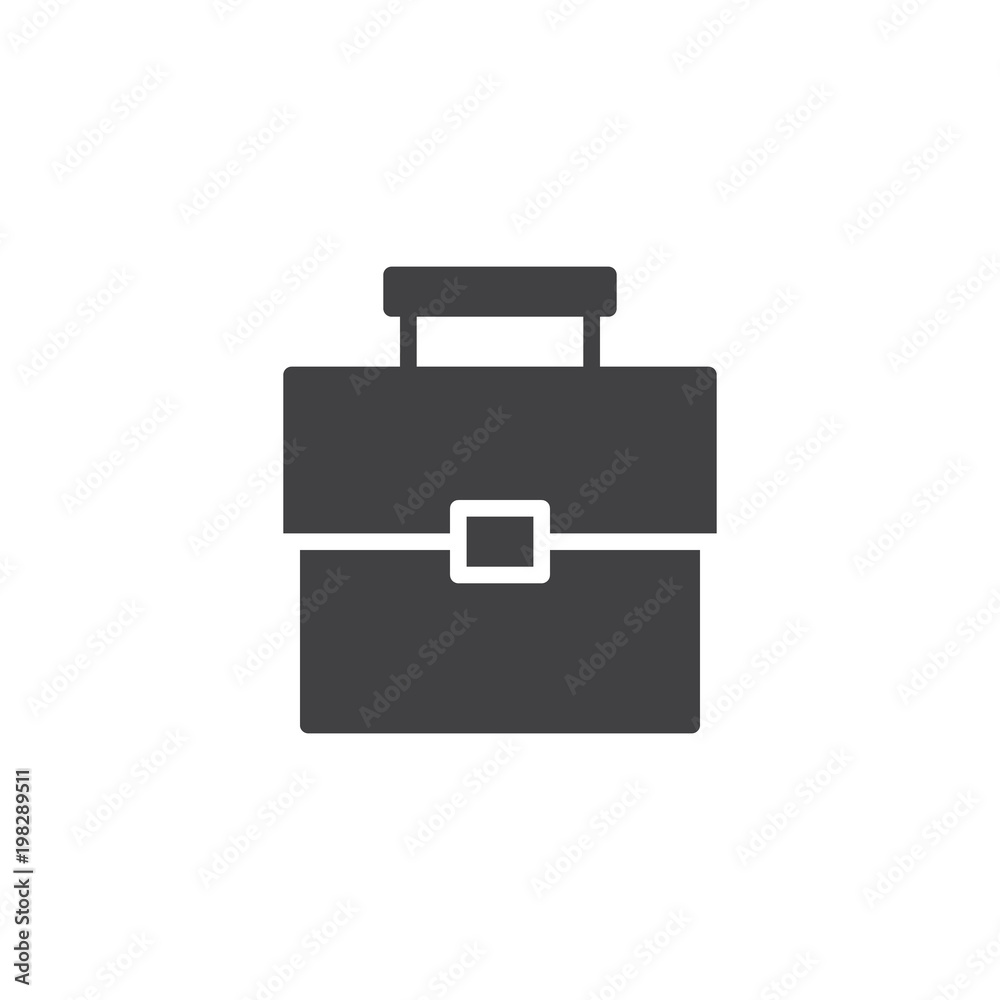 Briefcase vector icon. filled flat sign for mobile concept and web design. Portfolio simple solid icon. Symbol, logo illustration. Pixel perfect vector graphics