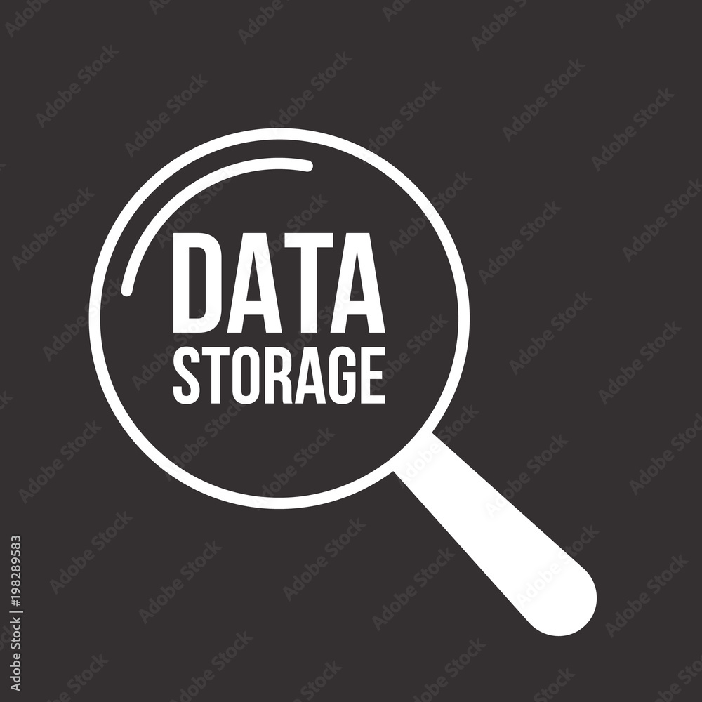 Data Storage Word Magnifying Glass Data Storage Word Magnifying Glass