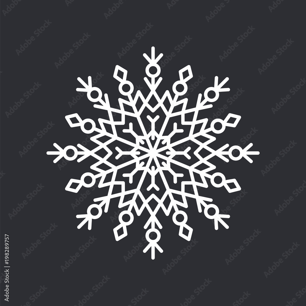 Snowflake Crystal on Black Vector Illustration Snowflake Crystal on Black Vector Illustration