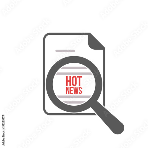 Hot News Word Magnifying Glass