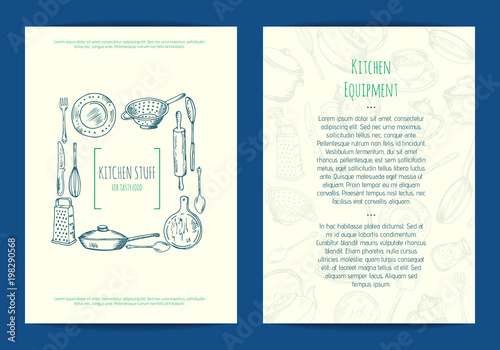 Vector card, flyer or brochure template for kitchen