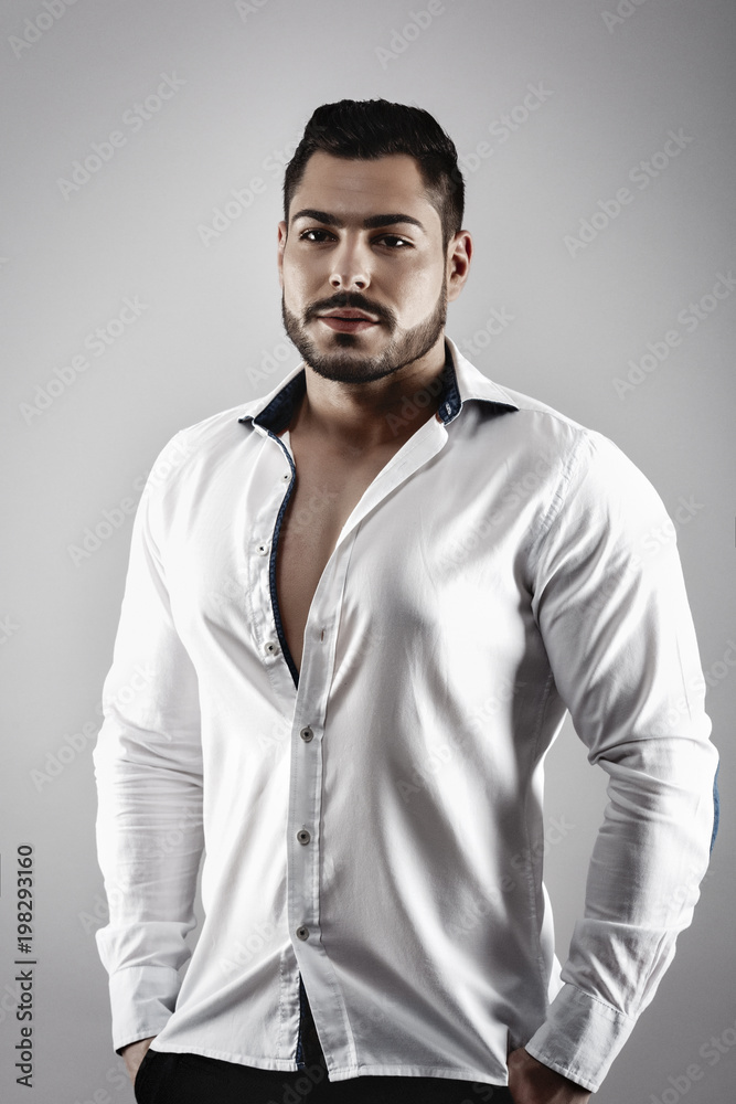 Sexy man Fashion Model with shirt and athletic body Sexy man Fashion Model with shirt and athletic body