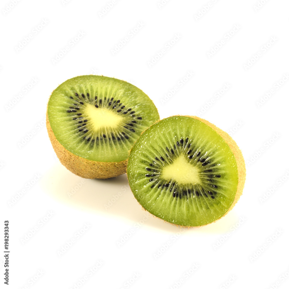 several slice fresh kiwi isolated on white background. several slice fresh kiwi isolated on white background.