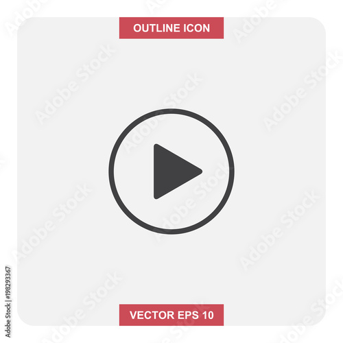 Free Download Vector design of outline icon, Play or forward button thin lines stroke symbol for web or mobile element. - GFXLoad