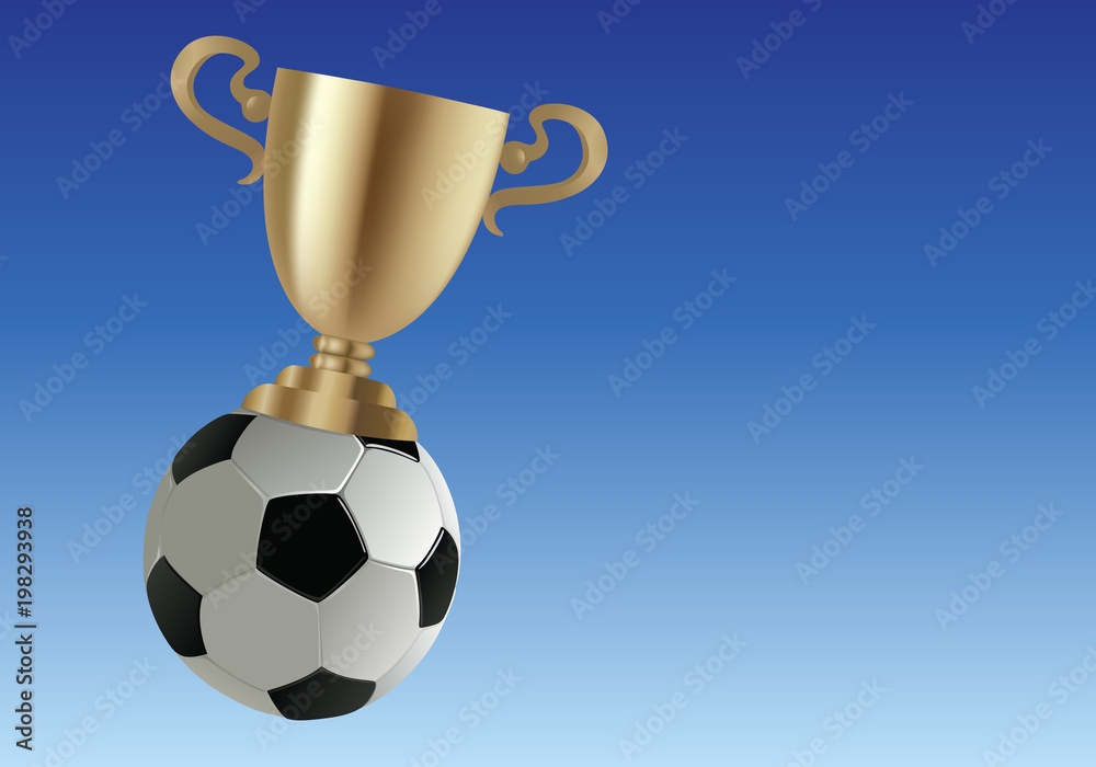 football - foot - ballon de foot - ballon - coupe -vainqueur - gagner -  gagnant - réussite - succès Stock Vector