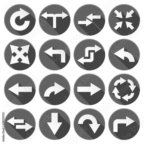Arrow icons. Set of black round icons with white signs Free Download Arrow icons. Set of black round icons with white signs - GFXLoad
