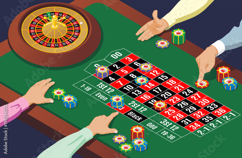 Isometric Casino Roulette Table Template