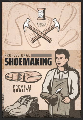 Vintage Colored Shoemaking Poster
