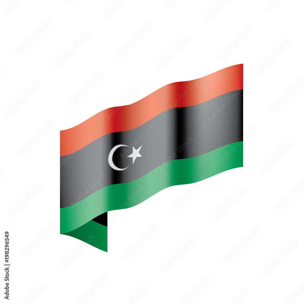 Fototapeta premium Libya flag, vector illustration