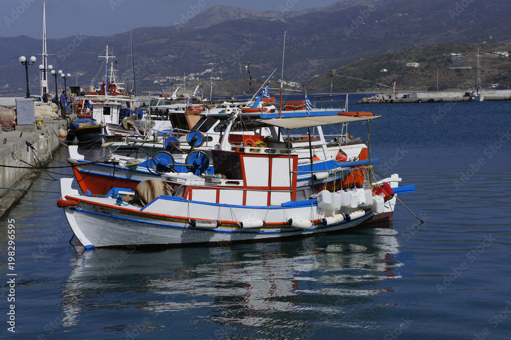 Crete island, fishing boats in the port of Sitia