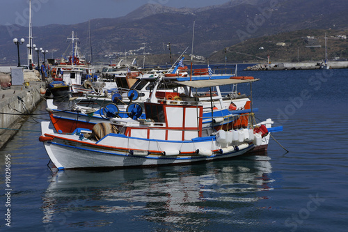 Crete island, fishing boats in the port of Sitia