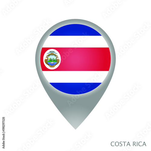 Free Download Map pointer with flag of Costa Rica. Gray abstract map icon. Vector Illustration. - GFXLoad