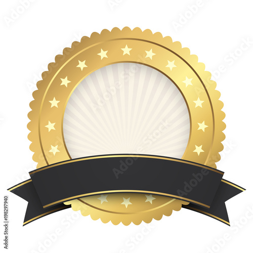 Button template gold with black banner
