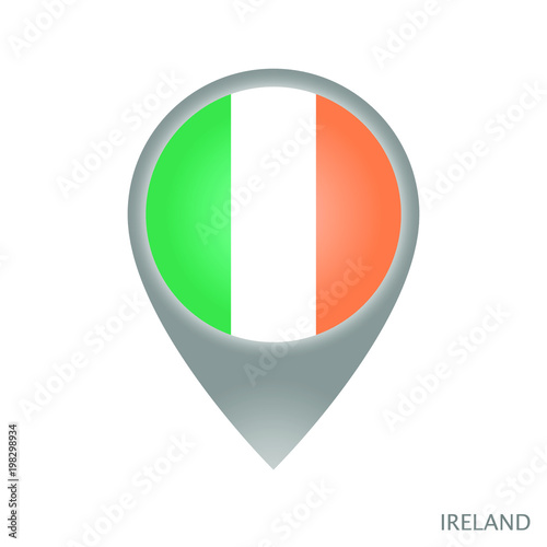 Map pointer with flag of Ireland. Gray abstract map icon. Vector Illustration. Free Download Map pointer with flag of Ireland. Gray abstract map icon. Vector Illustration. - GFXLoad