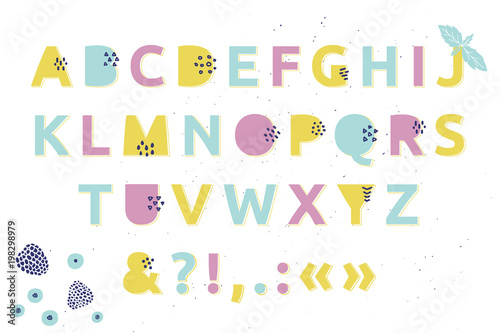 Fresh trendy alphabet.