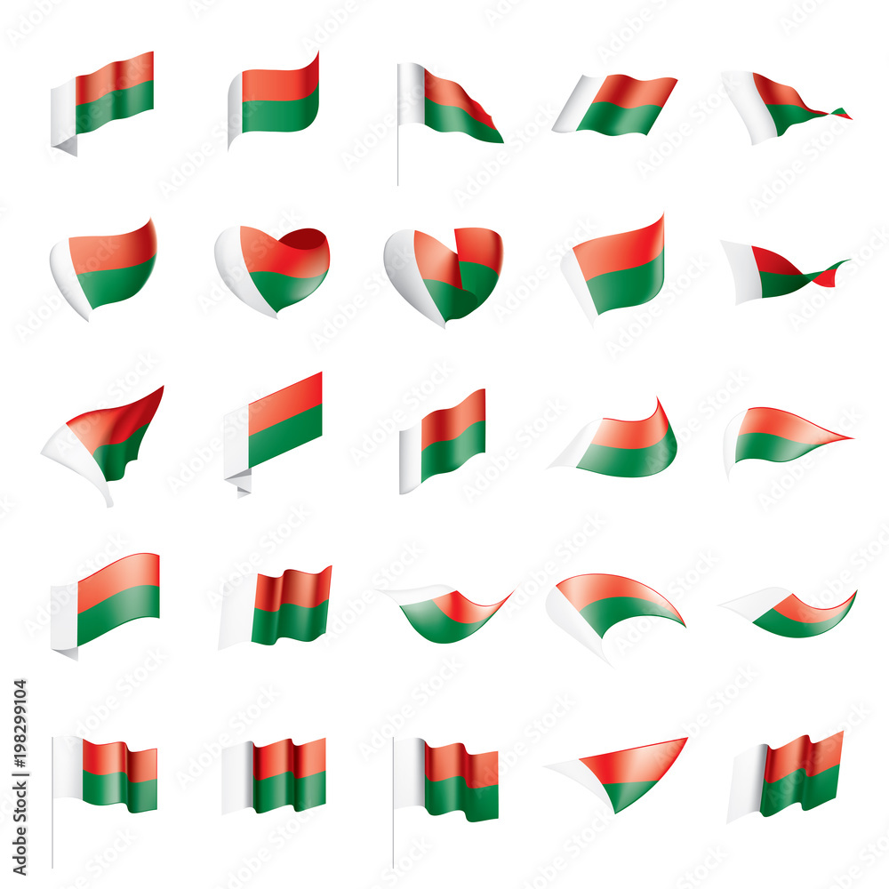 Madagascar flag, vector illustration Madagascar flag, vector illustration