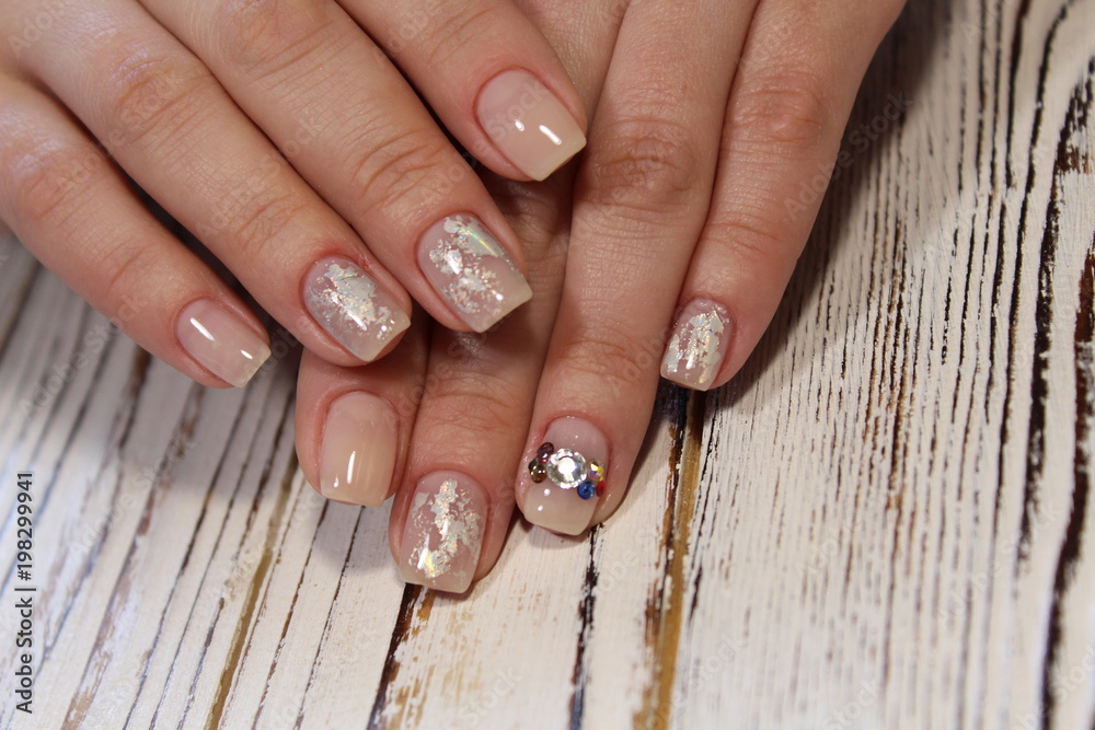 fashionable beige manicure