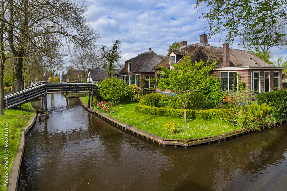 Typical dutch village Giethoorn in Netherlands