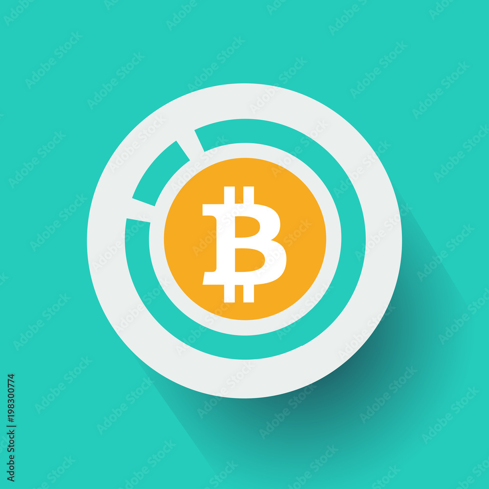 Bitcoin sign icon flat design network money symbol. For mobile user interface. Vector, illustration eps10