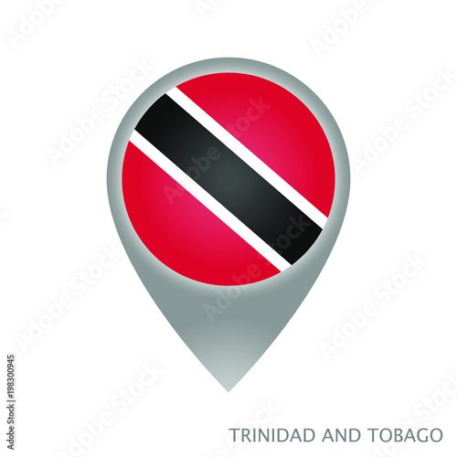 Free Download Map pointer with flag of Trinidad and Tobago. Gray abstract map icon. Vector Illustration. - GFXLoad