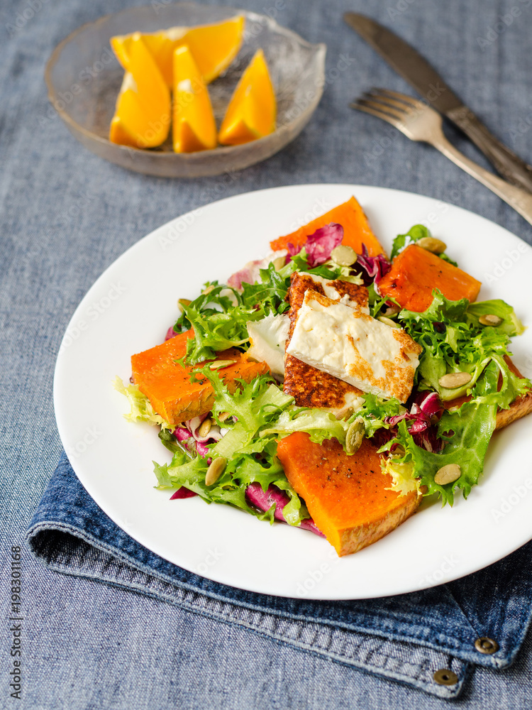 Roast pumpkin salad with pumpkin seeds and feta Roast pumpkin salad with pumpkin seeds and feta