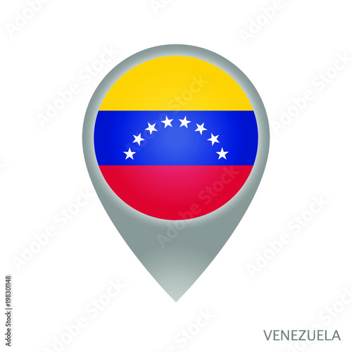 Free Download Map pointer with flag of Venezuela. Gray abstract map icon. Vector Illustration. - GFXLoad