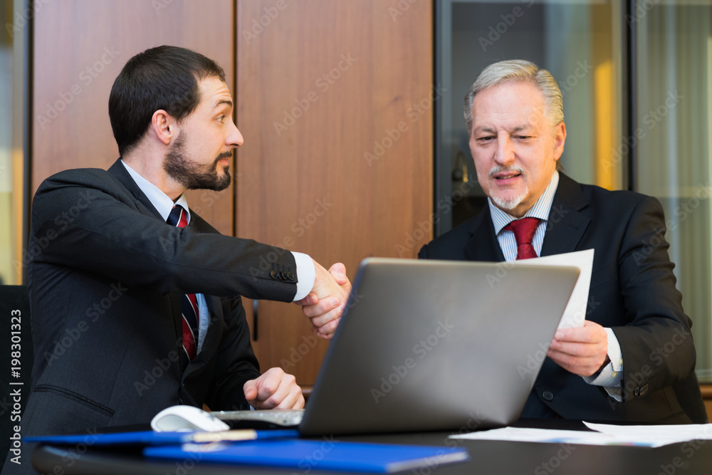 Fototapeta premium Business people sealing a deal
