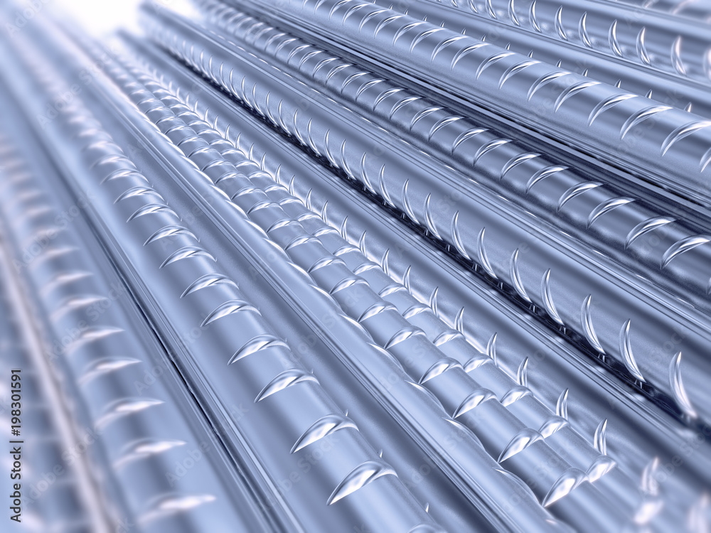 3d illustration of cut reinforced steel bars 3d illustration of cut reinforced steel bars